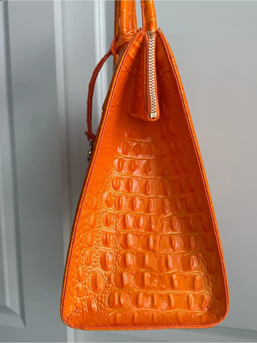 Brahmin Caroline Mango Orange Melbourne Leather Handbag Satchel